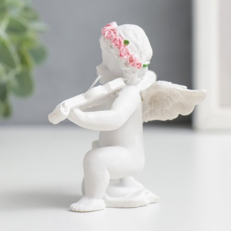 Polystone souvenir "Snowthrough angel with violin" 7x5.5x8 cm-3