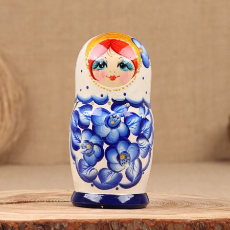 Nesting doll "Olya", white dress, 5 doll, 16 cm-2