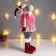 Interior doll "Losik in a skirt in a cage, in a pink vest-grass" 53x13x18 cm