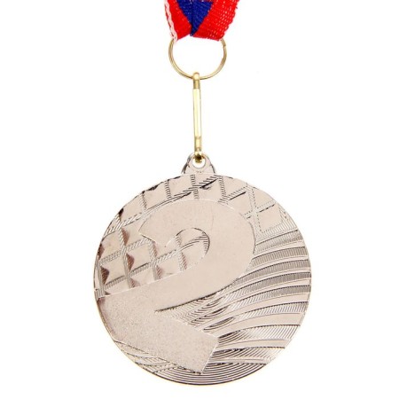 Prize medal 048 diam 5 cm. 2 place. Color ser. With a ribbon-2