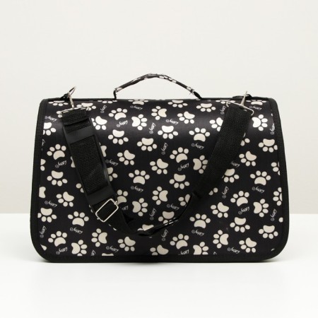 Bag - Carriage for animals "Happy" paws, black, size m, 40 x 21 x 27 cm-4