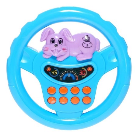 Musical steering wheel "go to the zoo", light and sound effects, works from batteries, mix