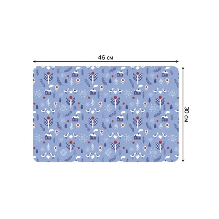 A set of napkins for setting the Winter evening table, rectangular, rounded edges, size 30x46 cm, 4 pcs-2