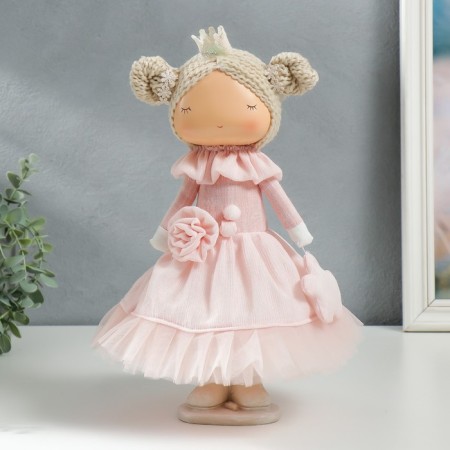 Interior doll "Little princess in pink, with flower" 35x15.5x17 cm