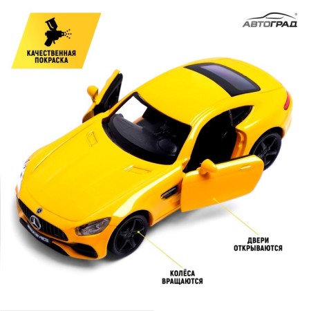 Metal Mercedes-AMG GT S, 1:32, doors, inertia, yellow color open-2