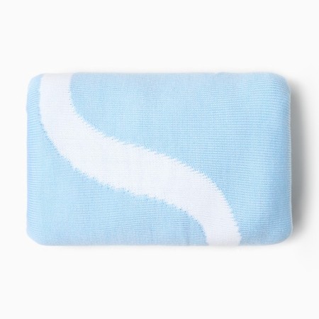 Female Bilateral Mist Blue Scarf, size 47*226cm-3