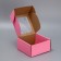 Box a gift team with a window, packaging, “pink” 16x8x16 cm
