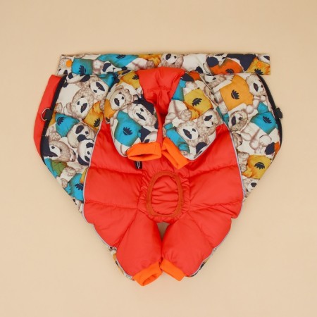 Combiasons for dogs "Bear Teddy", size 14 (DS 27, OG 38, Osh 30 cm), orange-10