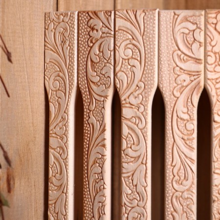 Layer wooden corner "Russian patterns" 31x27x11 cm-2