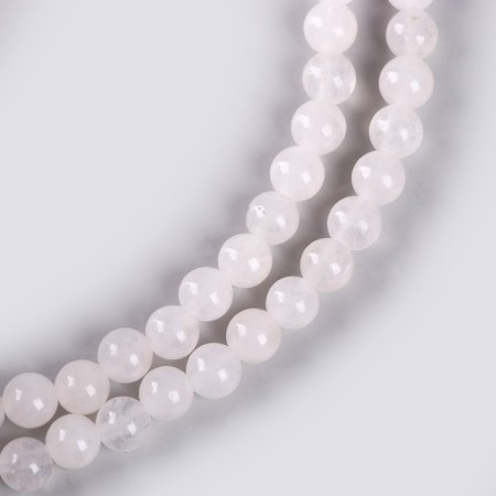 Beads made of natural stone "White quartz" set 58 pcs., Size 1 pc. - 6 mm