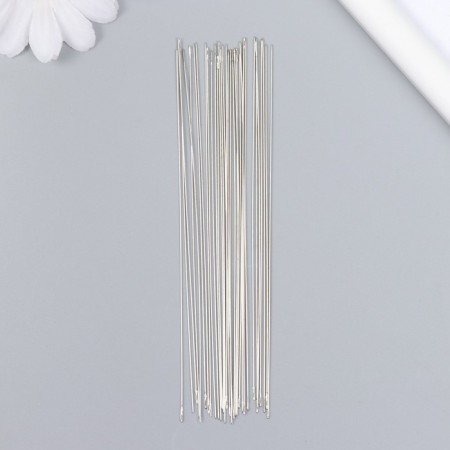 Needles metal for beads in a glass flask thin set 30 pcs Ø 0.45x120 mm 1.5x1.5x14 cm-1
