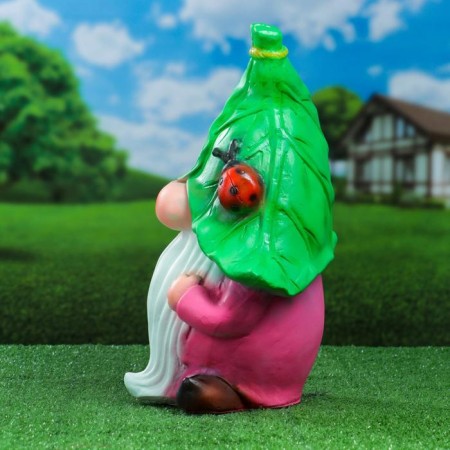 Garden figure "Dwarf with God's cow" 40x31x23cm-4