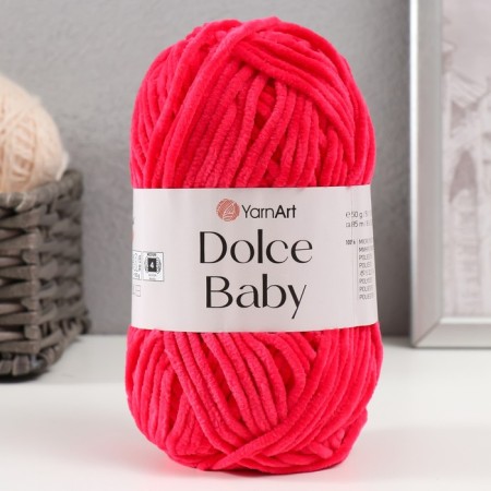Yarn "Dolce Baby" 100% micropoliester 85m/50 g (759 raspberry)-4