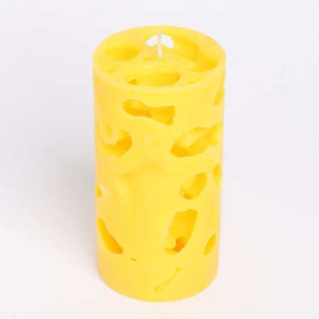 Aromatic decorative candle "openwork", yellow, 6x12 cm, melon-2