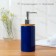 A set of accessories for the bathroom "Nature", 3 items (dispenser 400 ml, 2 cups, on a stand), blue color