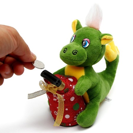 Soft toy "Dragon" with a piggy bank, 14 cm, color mix-3