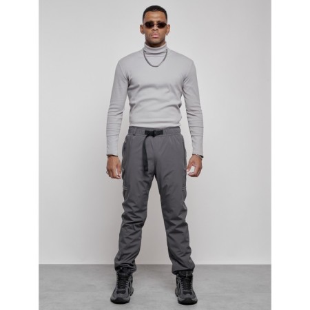 Trouses insulated sporty male winter, size 48, color gray color