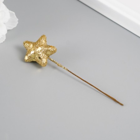 Decor for the creativity "Asterisk" on the wire, length 25 mm, col. gold-1