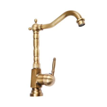 Kitchen mixer and sink zein retro, high spout, without eyeliner, brass, bronze color