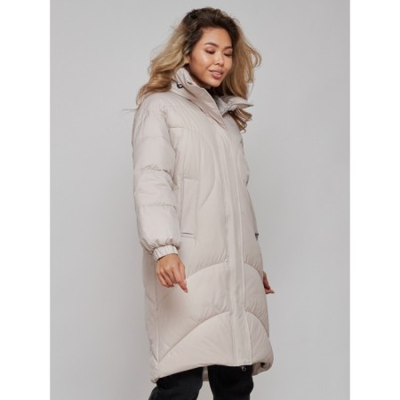 Coat insulated winter female, size 44, color light gray-21