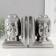 Book holders ceramics "Buddha's head" set 2 pcs silver 14.5x10x18.5 cm