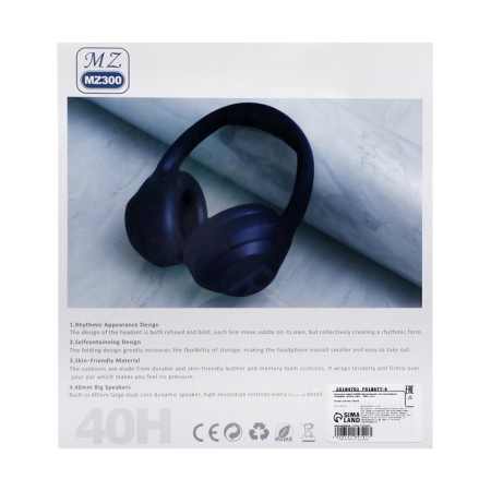 MZ300 headphones, wireless, full -size, microphone, BT 5.3, 400 mAh, blue-11