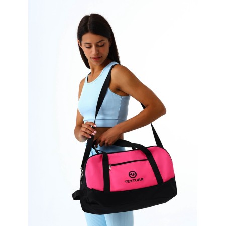 Women's sports bag, textura, average size, black/pink color-5