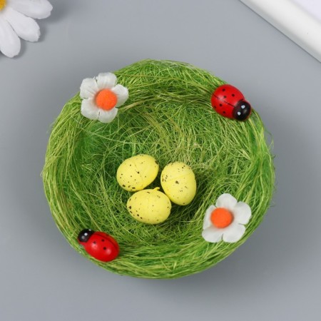 Easter decor "Three eggs in a nest" 10x10x3 cm-2