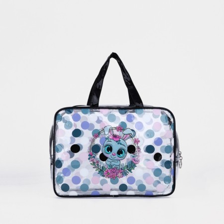 A set of cosmetic bags for the pool, 2 in 1, black/multi -colored color-1