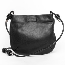 Bag Cross-Body Women's, genuine leather, Ludor black, 23x6x22 cm