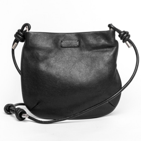 Bag Cross-Body Women's, genuine leather, Ludor black, 23x6x22 cm