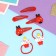Shirley hair set (2 elastic bands 5 cm, 4 invisibility 5.5 cm) cake, red