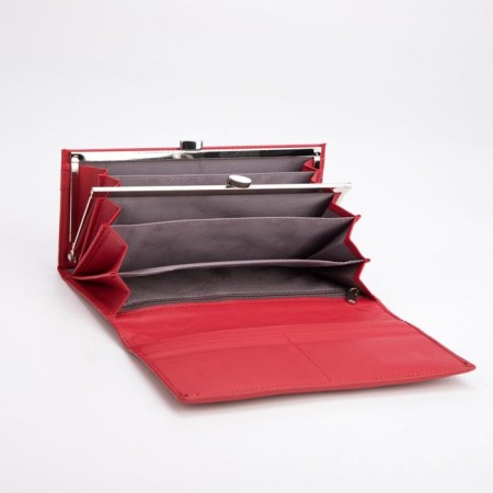 Women's wallet on magnets, red color-2