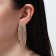 Hanging earrings with “comet” rhinestones, white color in gold, 8.5 cm