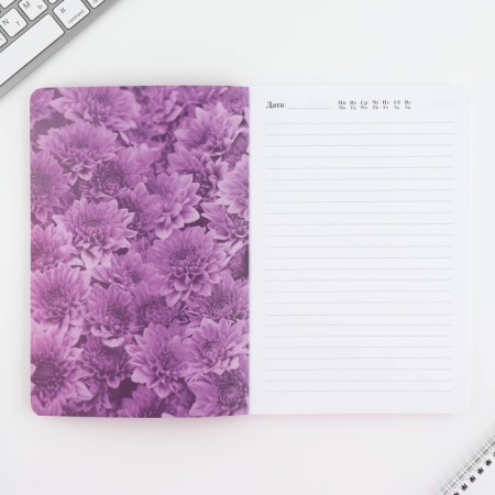 Diary A5+, 100 l. Soft region. Soft-tach "Flowers"-2
