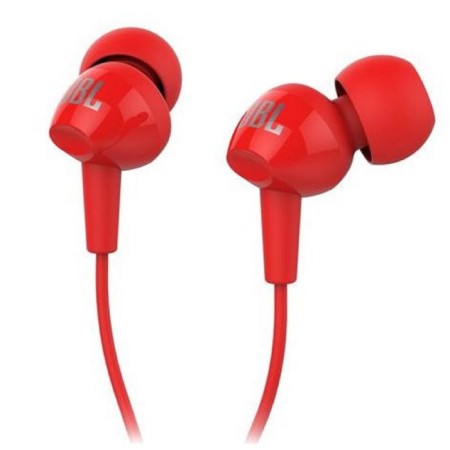 JBL C100SI headphones, vacuum, microphone, wired, 1.2m, red-2