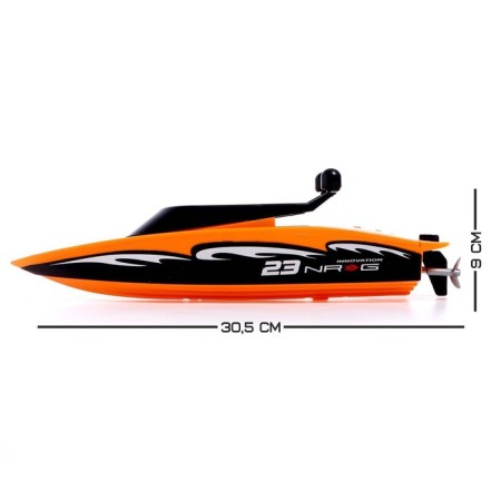 The radio -controlled “speedboat” boat works on the battery, the color is orange-1