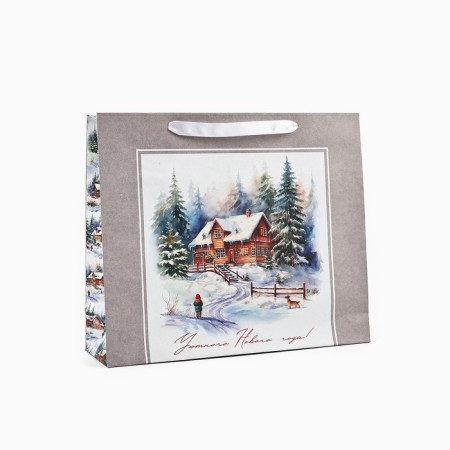 Craft vertical “Winter Forest” package, m 26 x 30 x 9 cm 9564906, New Year-1