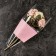 Packet stoop for flowers, with non -woven material, 26+7x37 cm, pink