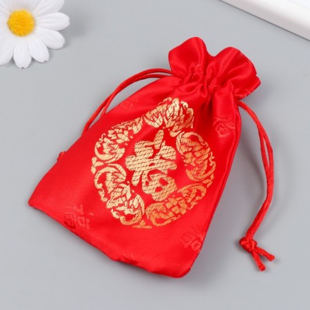 Souvenir bag "Hieroglyph happiness" red 10x13 cm-2