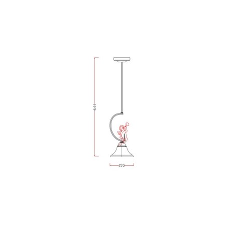 Suspension lamp 1x60W E14, size 15x15x64.4 cm-2