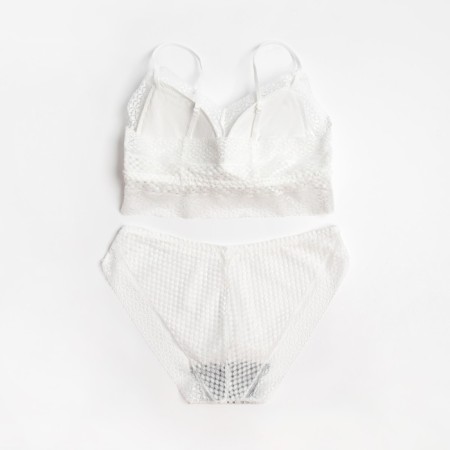 Lower linen women: top and panties, white color, size 42-44-2