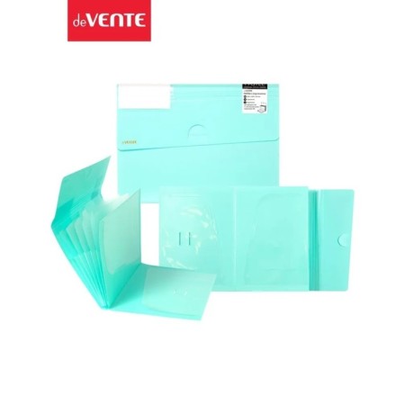 A4 cartridge folder, 6 departments, 600 μm, Devente, Pastel, texture "Sand", turquoise-2