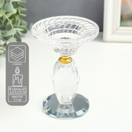 Glass of Glass for 1 candle "Elisius" oval leg 9x9x13 cm