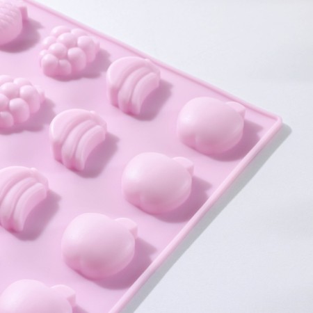Form for marmalade Dolyana Fruit Paradise, 22.5 × 23.5 × 1.5 cm, 25 cells, pink color-1