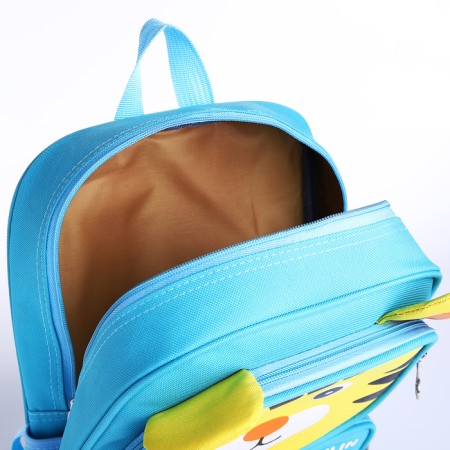 Baby backpack on lightning, 2 outer pockets, blue/yellow color-4
