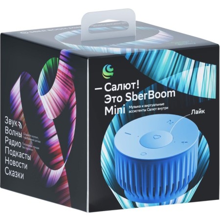Smart Column SberBoom Mini (SBDV-00095), Assistant Salyut, 5 W, Wi-Fi, BT 5.0, Blue-13