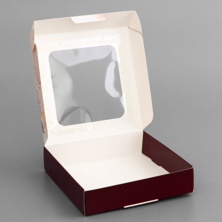 Box a gift team with a window, packaging, "the most beautiful", 13 x 13 x 3 cm-3