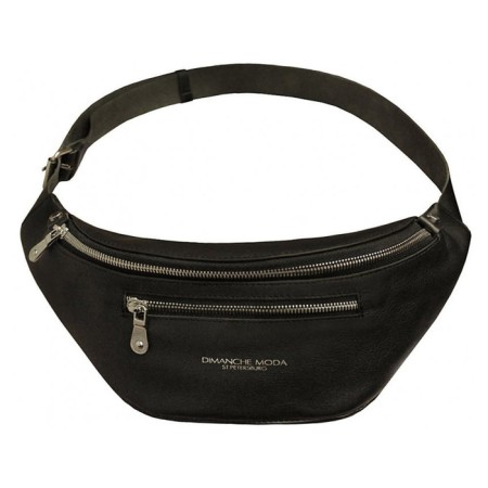 Waist bag, 2 lightning departments, adjustable belt, black color-1