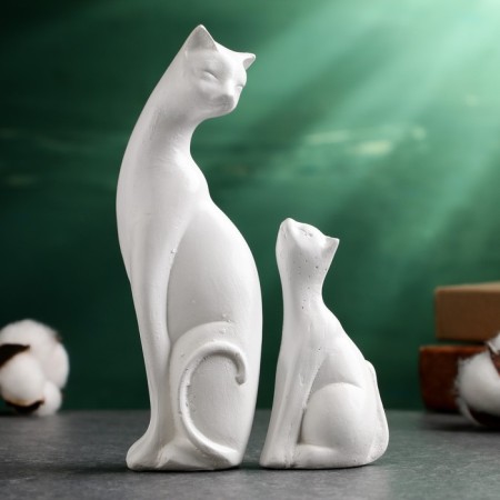 Figure "cats" white, set 2pcs, 16/10cm